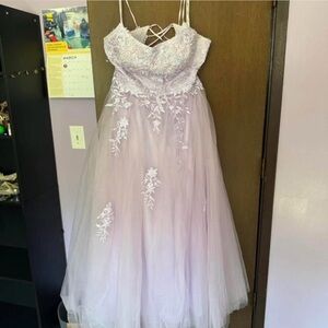 Cleo Purple Prom Gown with Sweetheart Neckline and Corset Back